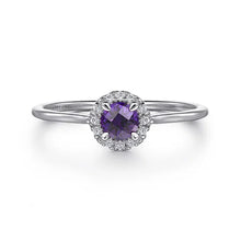 Load image into Gallery viewer, Diamond Halo Birthstone Ring
