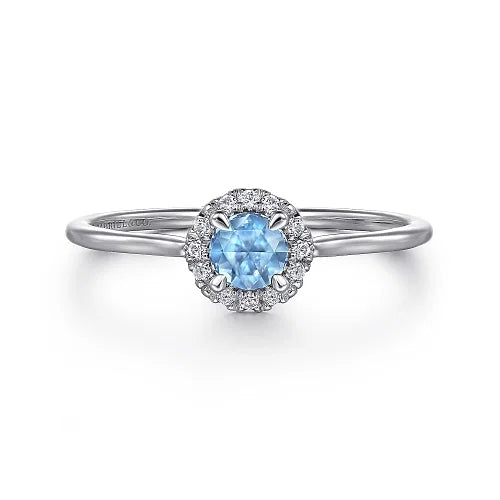 Diamond Halo Birthstone Ring