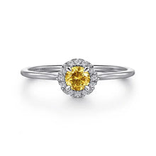 Load image into Gallery viewer, Diamond Halo Birthstone Ring
