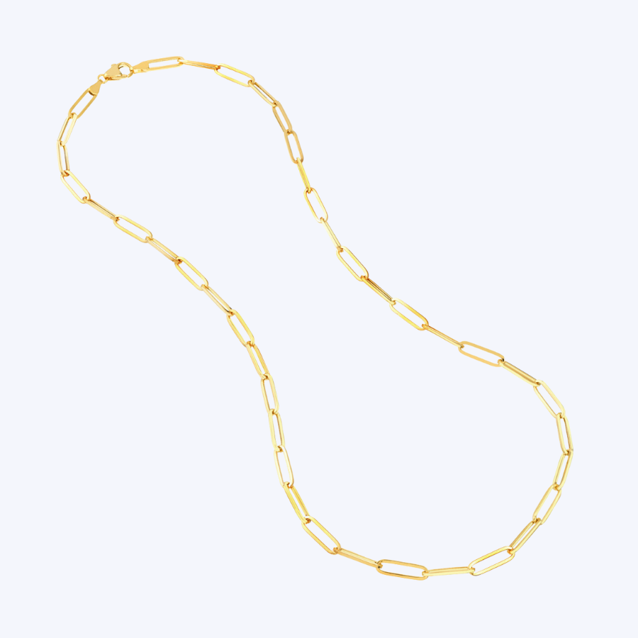 5.10mm Hollow Link Paperclip Necklace