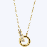 Marie Interlocking Diamond Circle Necklace