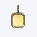 Engravable Diamond Tag Pendant