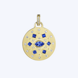 Blue Sapphire and Diamond Medallion