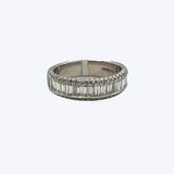 Catherine Emerald and Round Brilliant Cut Diamond Band