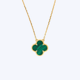 Nancy Malachite Clover Pendant Necklace