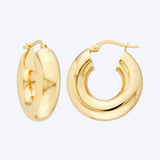 10mm High Polished Hollow Hoop Thick Earrings