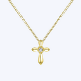 Andrea Sculpted Diamond Cross Necklace