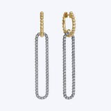 April 2-Tone Huggie Drop Earrings