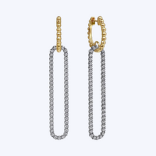 Load image into Gallery viewer, April 2-Tone Huggie Drop Earrings
