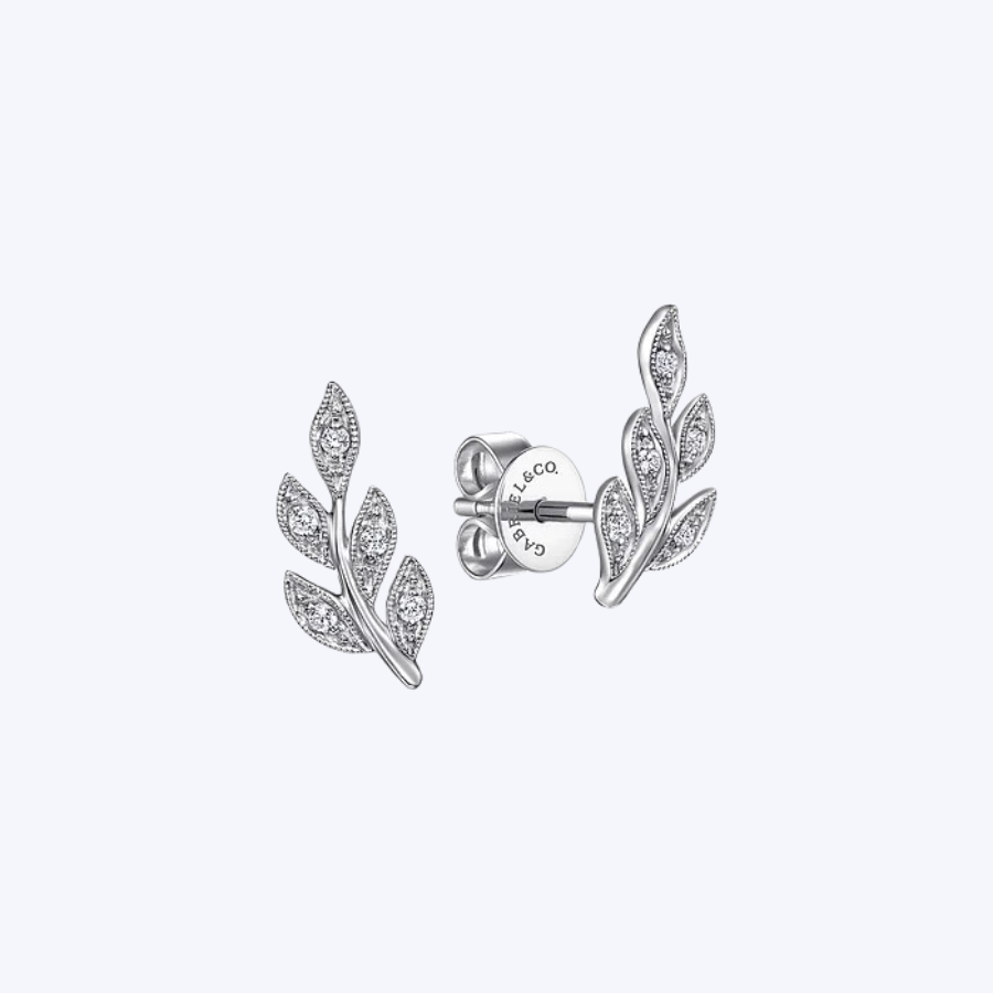 Erica Diamond Leaf Stud Earrings