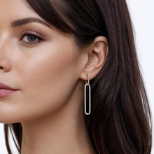 Load image into Gallery viewer, April 2-Tone Huggie Drop Earrings
