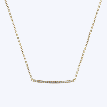 Gaby Curved Pave Diamond Bar Necklace