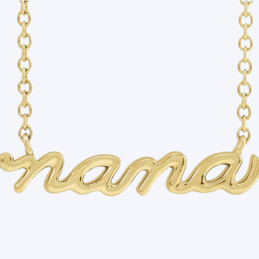 Nana Script Pendant Necklace