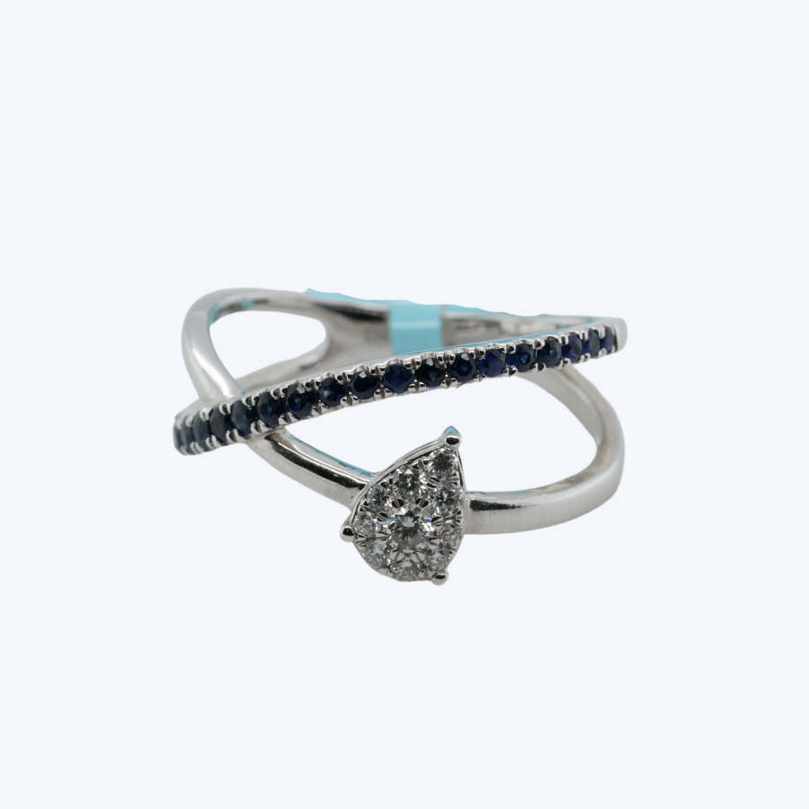 Sapphire & Diamond Open Wrap Ring