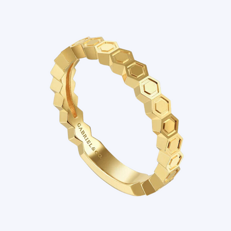 Heather Hexagon Gold Ring