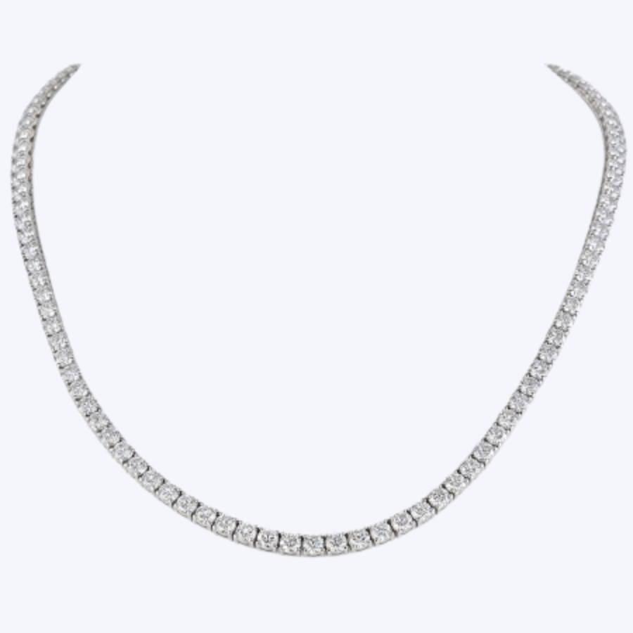 38.14ctw Lab-Grown Diamond Tennis Necklace