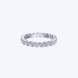 Vintage Inspired 14K White Gold Bezel Set Diamond Eternity Band