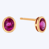 Oval Shape Ruby Studs