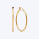 35mm Gold Tubular Hoop Earrings