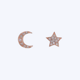 Moon and Star Diamond Studs