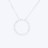 White Gold Diamond Circle Pendant Necklaces