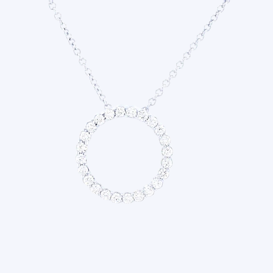 Diamond Circle Pendant Necklaces