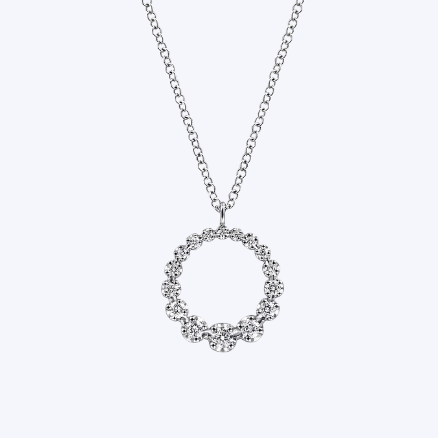 Alex Diamond Circle Pendant Necklace