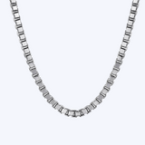 Max Box Chain Silver Necklace