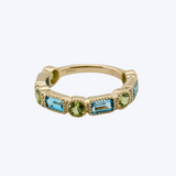 Peggy Peridot and Blue Topaz Ring