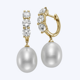 Charlotte Pearl and Lab-Grown Diamond Hoops