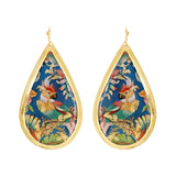 Edwardian Parrot Medium Teardrop Earrings