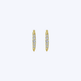 Classic Round 15 mm Diamond Huggie Earrings