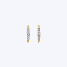 Load image into Gallery viewer, Classic Round 15 mm Diamond Huggie Earrings
