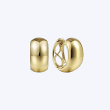 Load image into Gallery viewer, Wide Plain Gold Huggie Earrings
