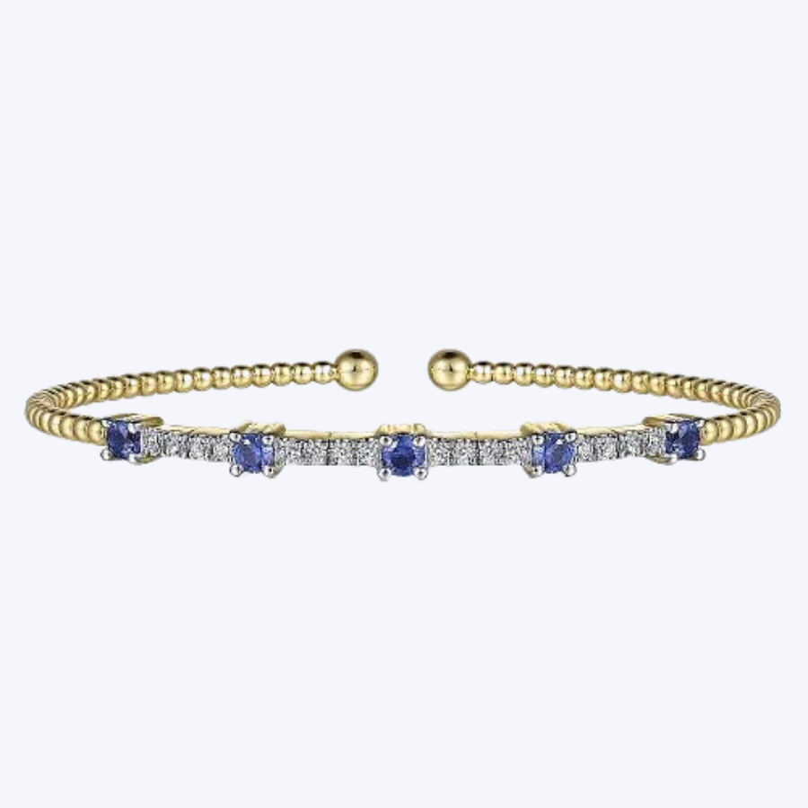 Bujukan Diamond and Blue Sapphire Cuff Bracelet