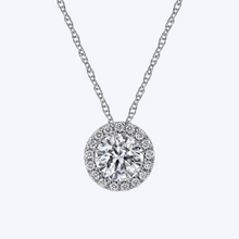 Load image into Gallery viewer, Gaby Diamond Halo Pendant Necklace
