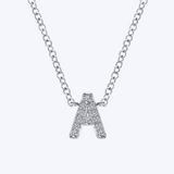 Gaby Diamond A Initial Pendant Necklace