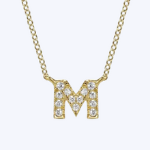 Load image into Gallery viewer, Gaby Diamond M Initial Pendant Necklace
