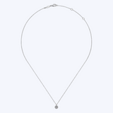 Pave Diamond Disc Pendant Necklace