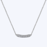 Gaby Curved Pave Double Diamond Bar Necklace