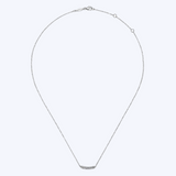 Gaby Curved Pave Double Diamond Bar Necklace