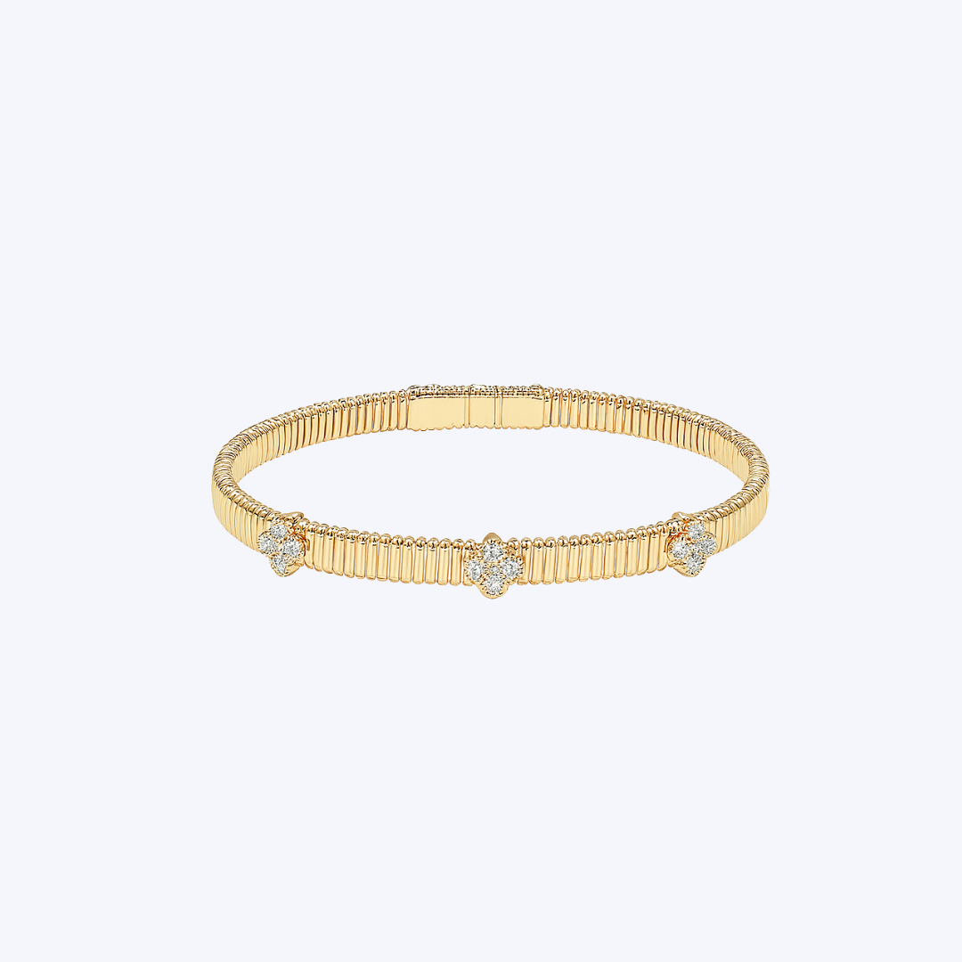 Diamond Clover Station Bracelet