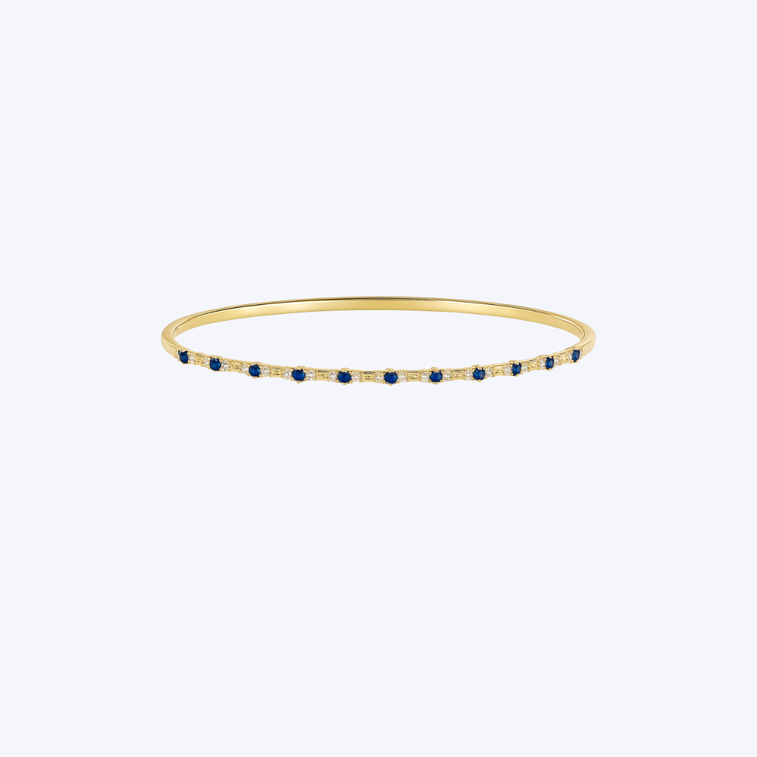 Gemstone and Diamond Station Bracelet