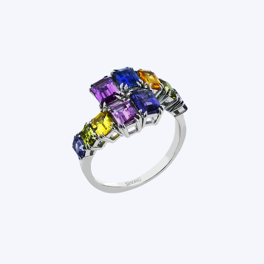 Simon G Rainbow Sapphire Ring