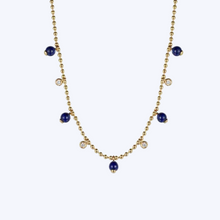 Load image into Gallery viewer, Bujukan Lapis and White Sapphire Necklace
