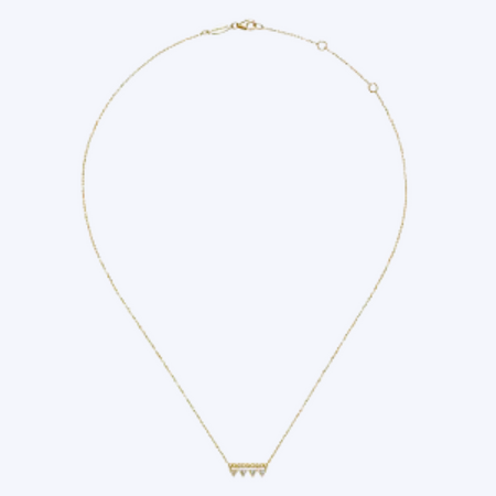 Bujukan Bead Diamond Triangle Bar Necklace