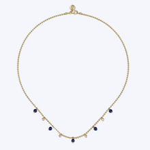 Load image into Gallery viewer, Bujukan Lapis and White Sapphire Necklace
