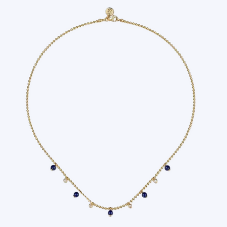 Bujukan Lapis and White Sapphire Necklace