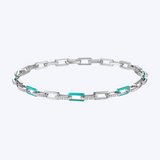 Enamel & Diamond Link Bracelet