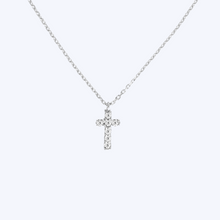 Load image into Gallery viewer, Petite Diamond Cross Necklace
